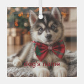 Personalisiert Husky Ornament Aus Glas (Vorderseite)