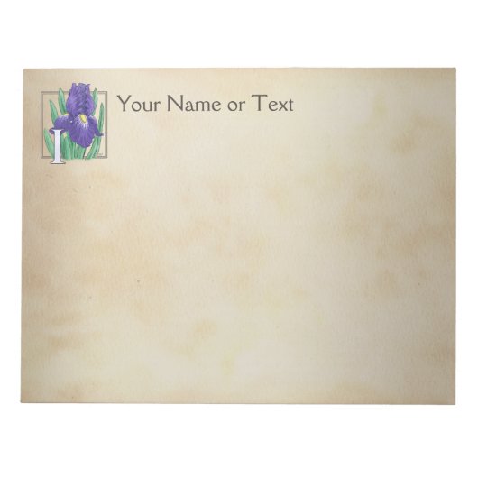 Personalisiert I für das Monogramm der irischen Bl Notizblock (Vorderseite)