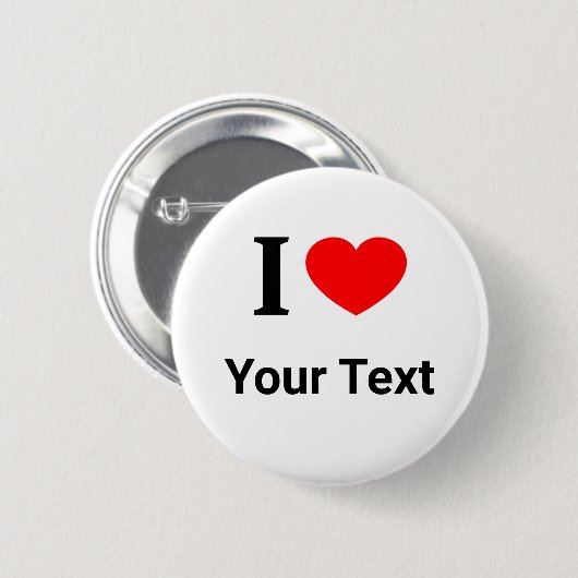 PERSONALISIERT I ❤️ I LIEBE I HERZ 2 BUTTON (Vorne & Hinten)