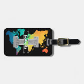 Personalisiert I Initial Silver Monogram Your Name Gepäckanhänger (Vorderseite horizontal)