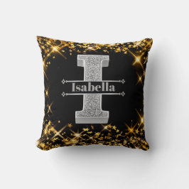 Personalisiert I Initial Silver Monogram Your Name Kissen