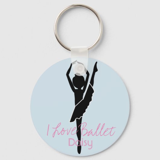 Personalisiert I Liebe Ballett Silhouette Schlüsselanhänger (Vorderseite)