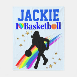 PERSONALISIERT I LIEBE BASKETBALL FLEECE BLANKET