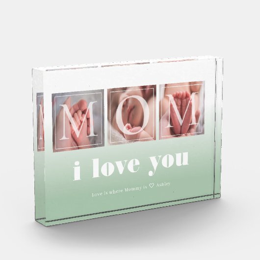 Personalisiert I Liebe Foto-Block Fotoblock (Links)