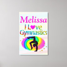 PERSONALISIERT I LIEBE GYMNASTICS CANVAS DRUCKEN