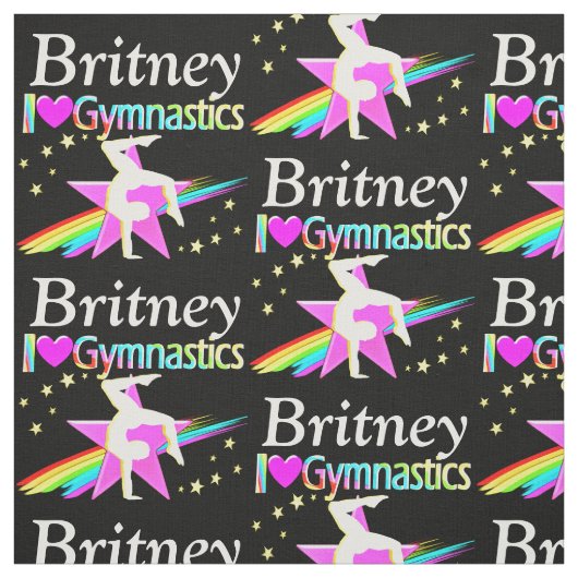 PERSONALISIERT I LIEBE GYMNASTICS FABRIC STOFF (Muster)