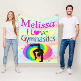 PERSONALISIERT I LIEBE GYMNASTICS FLEECKEN BLANKET FLEECEDECKE