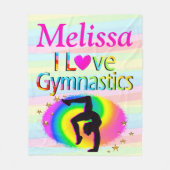 PERSONALISIERT I LIEBE GYMNASTICS FLEECKEN BLANKET FLEECEDECKE (Vorderseite)