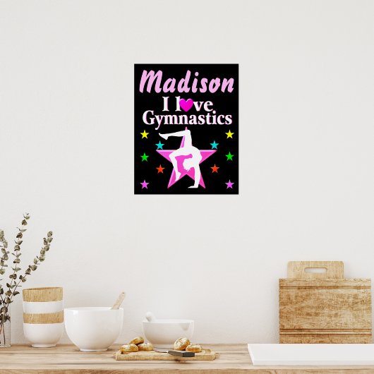 PERSONALISIERT I LIEBE GYMNASTICS POSTER (Küche)