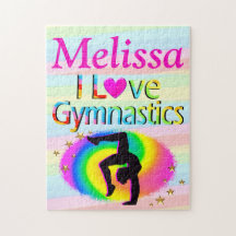 PERSONALISIERT I LIEBE GYMNASTICS PUZZLE