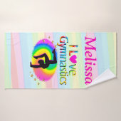 PERSONALISIERT I LIEBE GYMNASTICS STRANDSTADT BADEHANDTUCH (Badehandtuch)