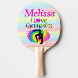 PERSONALISIERT I LIEBE GYMNASTIK PONG PADDLE TISCHTENNIS SCHLÄGER