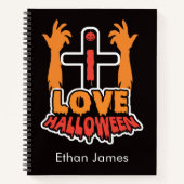 Personalisiert I Liebe Halloween Spiral Notebook Notizblock (Vorderseite)