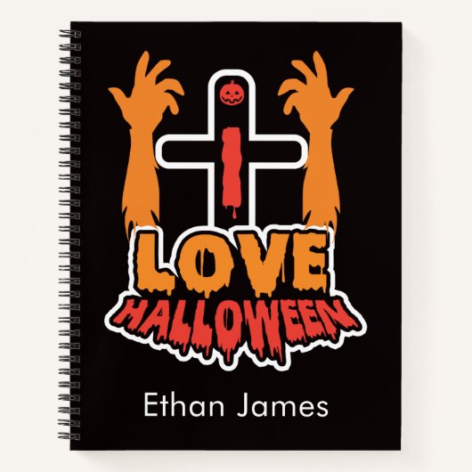 Personalisiert I Liebe Halloween Spiral Notebook Notizblock (Vorderseite)