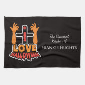Personalisiert I Liebe Halloween Spuk Geschirrtuch (Horizontal)