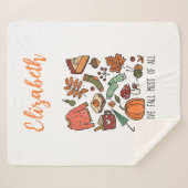 Personalisiert I Liebe Herbst Herbstleaves Pumpkin Sherpadecke (Vorderseite (Horizontal))