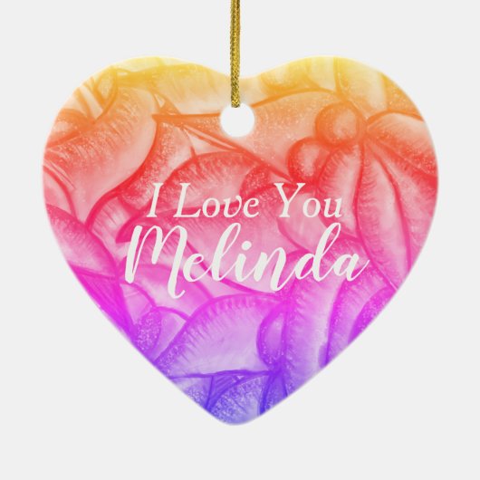 Personalisiert I Liebe Herzanhänger Keramik Ornament (Hinten)