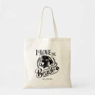 Personalisiert I Liebe Mein Beagle Tote Bag Tragetasche