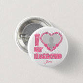 Personalisiert I Liebe Mein Ehemann - Foto und Nam Button (Vorne & Hinten)