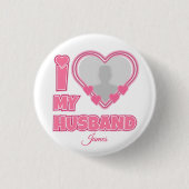 Personalisiert I Liebe Mein Ehemann - Foto und Nam Button (Vorderseite)