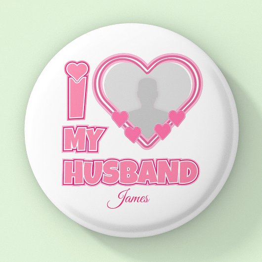 Personalisiert I Liebe Mein Ehemann - Foto und Nam Button