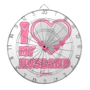 Personalisiert I Liebe Mein Ehemann - Foto und Nam Dartscheibe