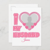 Personalisiert I Liebe Mein Ehemann - Foto und Nam Einladungspostkarte (Vorne/Hinten)