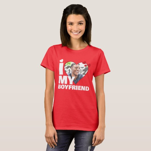 Personalisiert I Liebe Mein Freund Herz Foto T-Shirt (Vorne ganz)
