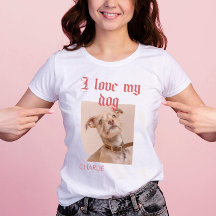 Personalisiert I Liebe Mein Hund Foto rot