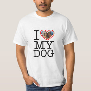 Personalisiert I Liebe Mein Hund Foto T-Shirt
