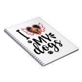 Personalisiert I Liebe Mein Hund Foto T - Shirt Notizblock (Rechte Seite)