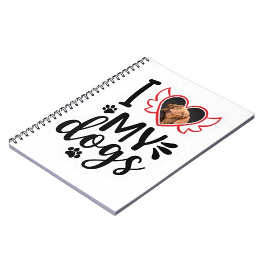 Personalisiert I Liebe Mein Hund Foto T - Shirt Notizblock (Linke Seite)