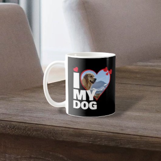 Personalisiert I Liebe Mein Hund Herz Foto Kaffeetasse