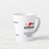Personalisiert I LIEBE MEIN HUSBAND Christlich Val Milchtasse (Rechte Ecke)