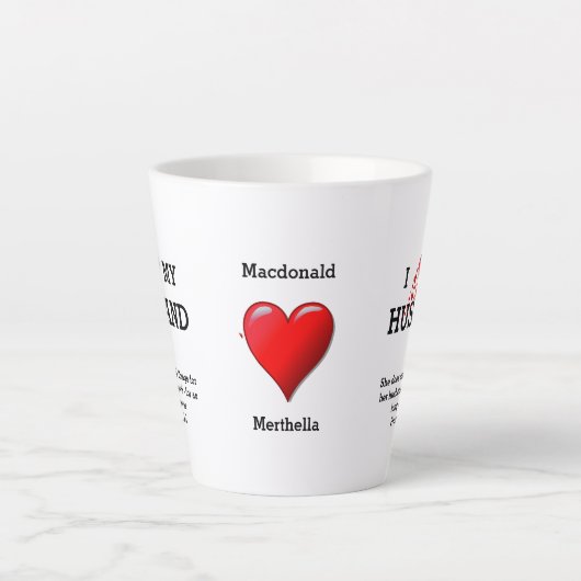 Personalisiert I LIEBE MEIN HUSBAND Christlich Val Milchtasse (Vorderseite)