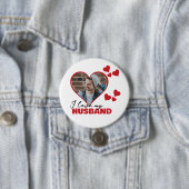 Personalisiert I Liebe Mein Husband Herz Foto Button (Beispiel)