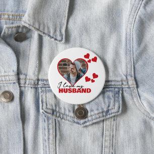 Personalisiert I Liebe Mein Husband Herz Foto Button