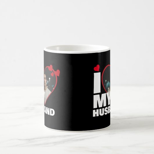 Personalisiert I Liebe Mein Husband Herz Foto Kaffeetasse (Mittel)