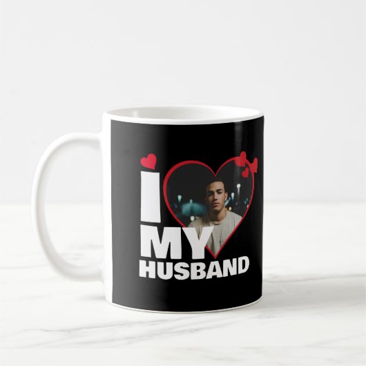 Personalisiert I Liebe Mein Husband Herz Foto Kaffeetasse (Links)