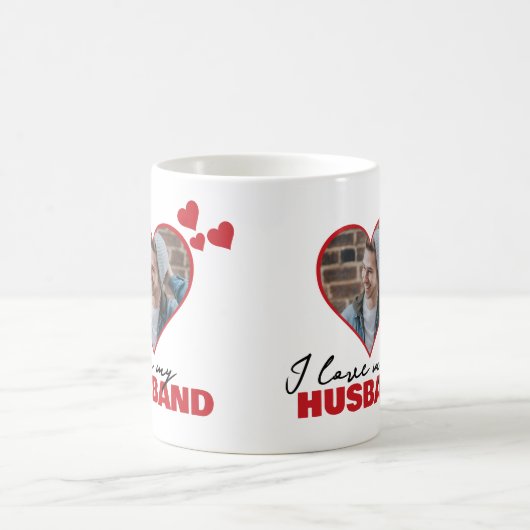 Personalisiert I Liebe Mein Husband Herz Foto Kaffeetasse (Mittel)