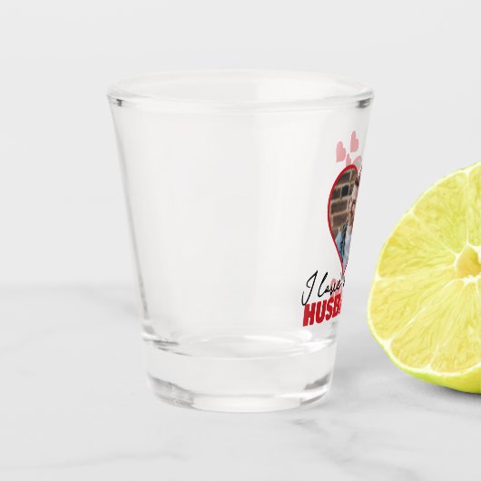 Personalisiert I Liebe Mein Husband Herz Foto Schnapsglas (Links)