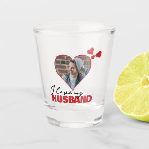 Personalisiert I Liebe Mein Husband Herz Foto Schnapsglas