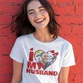 Personalisiert I Liebe Mein Husband Herz Foto T-Shirt