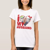 Personalisiert I Liebe Mein Husband Herz Foto T-Shirt (Vorderseite)