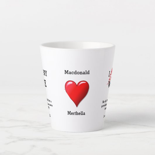Personalisiert I LIEBE MEINE EHEFRAU Christlich Va Milchtasse (Vorderseite)