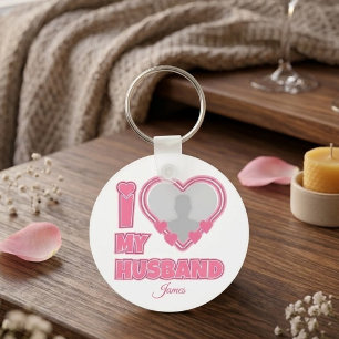 Personalisiert I Liebe Meine Ehefrau - Name und Fo Schlüsselanhänger
