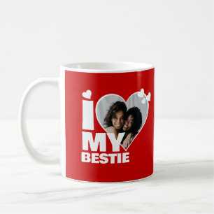 Personalisiert I Liebe My Bestie Heart Foto Kaffeetasse