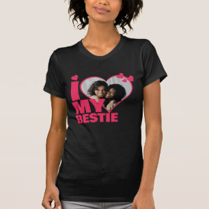 Personalisiert I Liebe My Bestie Heart Foto T-Shirt