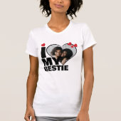 Personalisiert I Liebe My Bestie Heart Foto T-Shirt (Vorderseite)