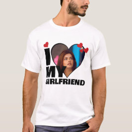 Personalisiert I Liebe My - Foto Herz T-Shirt